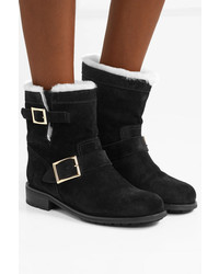 Jimmy Choo Youth Shearling Lined Suede Ankle Boots