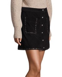 Rebecca Minkoff Rockin Suede Grommet Mini Skirt