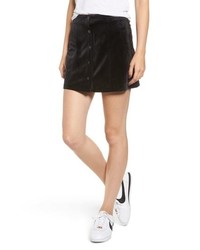 Chloe & Katie Snap Front Faux Suede Skirt
