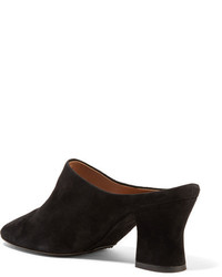 The Row Adela Suede Mules Black