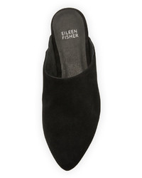Eileen Fisher Blog Suede Pointed Toe Mule Black