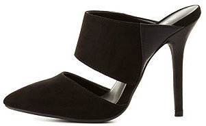black pointed mule heels