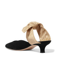 The Row Coco Suede And Moire Mules