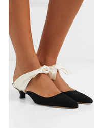 The Row Coco Suede And Satin Mules