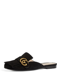 Gucci Marmont Suede Mule Loafer Black