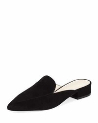 Cole Haan Piper Grand Suede Flat Loafer Mule Black