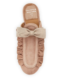 Laurence Dacade Planet Ruffle Suede Bow Flat Mule