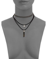 black layered choker necklace