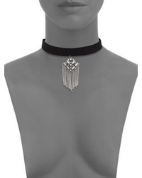 Cara Crystal Chain Pendant Choker Necklace