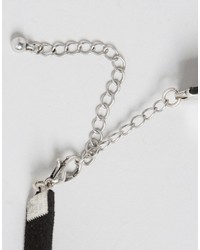 Asos Faux Suede Vintage Cross Embellished Choker Necklace