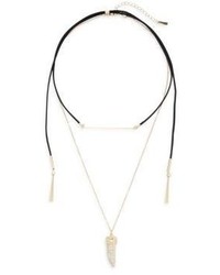 Layered Suede Howlite Pendant Necklace