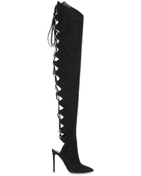 Alexandre Vauthier 100mm Lace Up Suede Over The Knee Boots