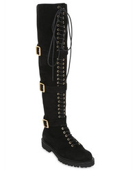 Alexandre Vauthier 30mm Buckled Suede Over The Knee Boots