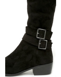 Ancient Cities Black Suede Over The Knee Boots