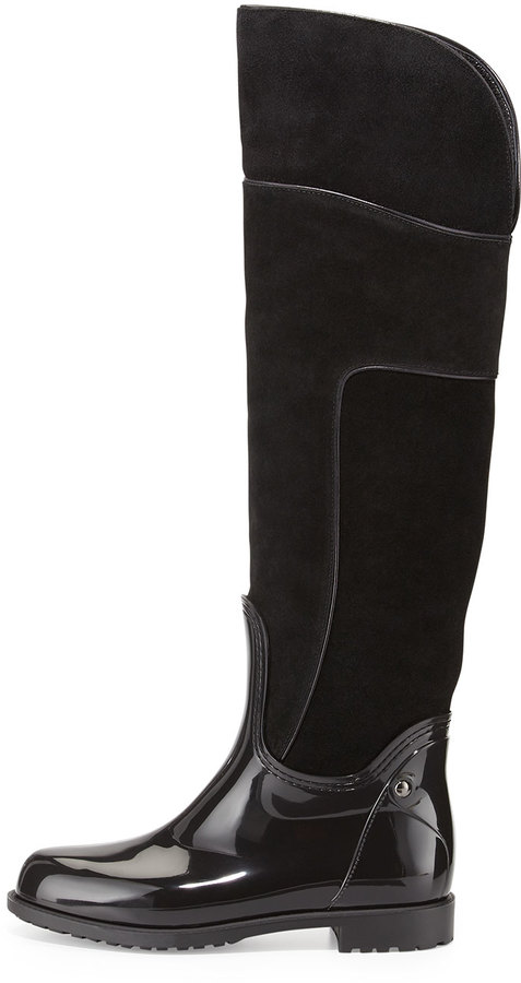 Andre Assous Andr Assous Mayra Over The Knee Suede Pvc Boot Black, $390 ...