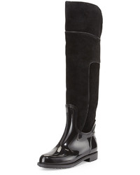 Andre Assous Andr Assous Mayra Over The Knee Suede Pvc Boot Black