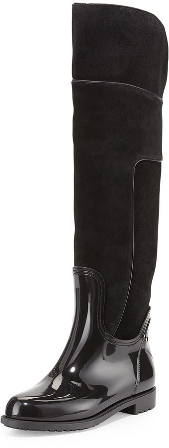 Andre Assous Andr Assous Mayra Over The Knee Suede Pvc Boot Black, $390 ...