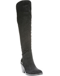 Naya Ansible Over The Knee Boot Black Velour Suede Boots