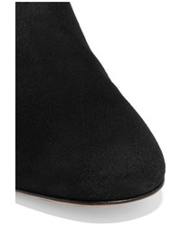 Valentino Appliqud Stretch Suede Over The Knee Boots Black