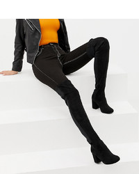 Asos Tall Asos Design Wide Fit Tall Kadi Heeled Over The Knee Boots