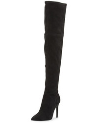 Ayla Suede Over The Knee Boot Black