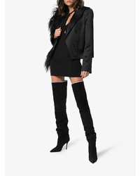 Amina Muaddi Barbara 95 Suede Over The Knee Boots