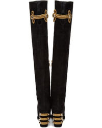 Dolce & Gabbana Black Suede Over The Knee Boots