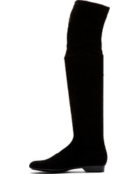 Robert Clergerie Black Suede Over The Knee Boots