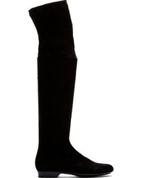 Robert Clergerie Black Suede Over The Knee Boots