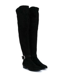 Gucci Black Suede Thigh Boots