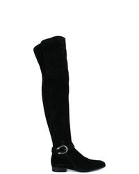 Gucci Black Suede Thigh Boots