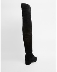 Park Lane Block Heeled Suede Over The Knee Boots