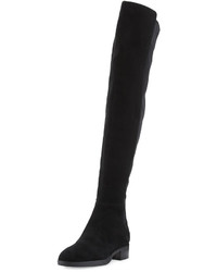 Tory Burch Caitlin Stretch Suede Over The Knee Boot Black