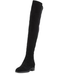 Tory Burch Caitlin Stretch Suede Over The Knee Boot Black