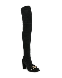 Casadei Chain Embellished Over The Knee Boots