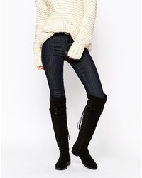 Asos Collection Kilo Suede Flat Over The Knee Boots