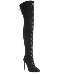 Aquazzura Corset Over The Knee Suede Ankle Boots