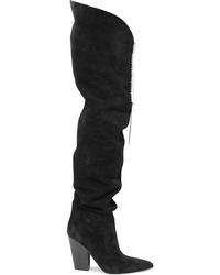 Magda Butrym Denmark Embellished Suede Thigh Boots