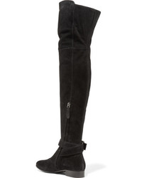 Gucci Dionysus Suede Over The Knee Boots Black