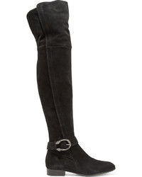 Gucci Dionysus Suede Over The Knee Boots Black