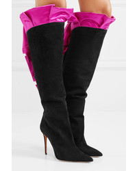 Aquazzura Eiffel 105 Med Suede Over The Knee Boots