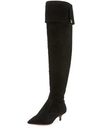 Tory Burch Elizabeth Suede Over The Knee Boot Black