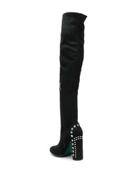 Fabi Embellished Heel Thigh Boots