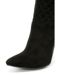 Feel Like A Woman Black Suede Over The Knee Boots