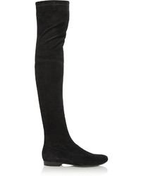 Robert Clergerie Fetej Stretch Suede Over The Knee Boots Black