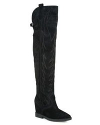 Ash Gaucho Stitched Suede Over The Knee Boots