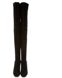 Hermes Herms Suede Over The Knee Boots