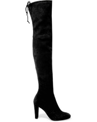 Stuart Weitzman Highland Stretch Suede Over The Knee Boots Black