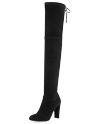 Stuart Weitzman Highland Stretchy Suede Over The Knee Boot Black