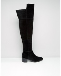 Asos Kaleb Wide Fit Suede Pointed Over The Knee Boots